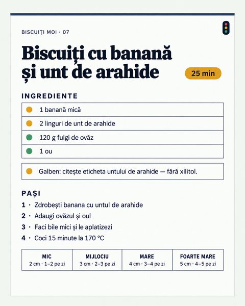 Rețeta: biscuiți cu banană și unt de arahide